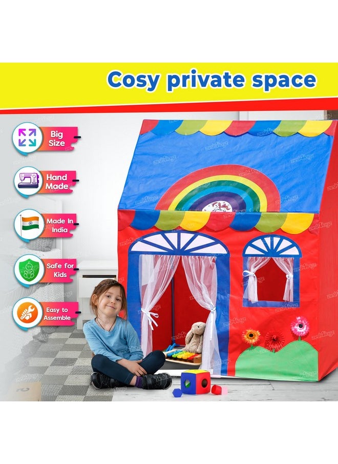 Zest 4 Toyz Jumbo Big Theme Tent House for Kids Girls Home Pretend Play Toy Baby House Hut (Rainbow Tent) Size Nearly 4.5 Ft (110 L x 134 H cm) Red Color