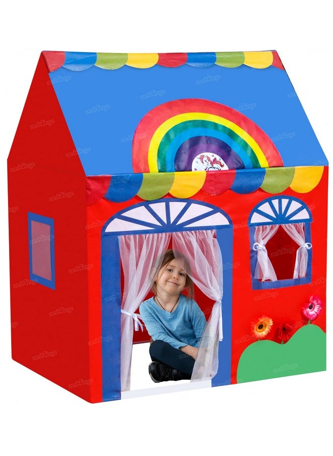 Zest 4 Toyz Jumbo Big Theme Tent House for Kids Girls Home Pretend Play Toy Baby House Hut (Rainbow Tent) Size Nearly 4.5 Ft (110 L x 134 H cm) Red Color