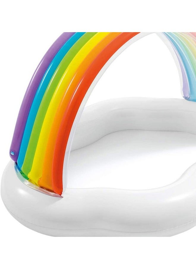 Toyshine Inflatable Rainbow Children's Pool for Babies with Canopy, Water Fun Kids Pool Party Gift for Boys and Girls 142 x 119 x 84 cm