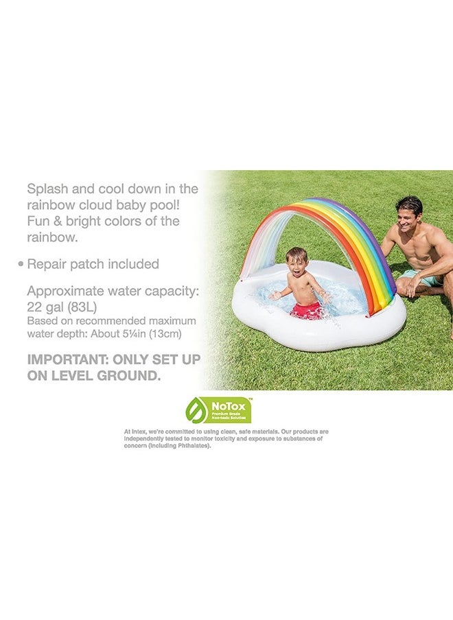 Toyshine Inflatable Rainbow Children's Pool for Babies with Canopy, Water Fun Kids Pool Party Gift for Boys and Girls 142 x 119 x 84 cm