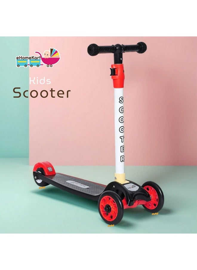 eHomeKart Kids Scooter - Three Wheel Kick Scooters for Boys and Girls with Adjustable Height and Rear Brake - 3 Wheels Skate for Age 2-4 Years (Red)