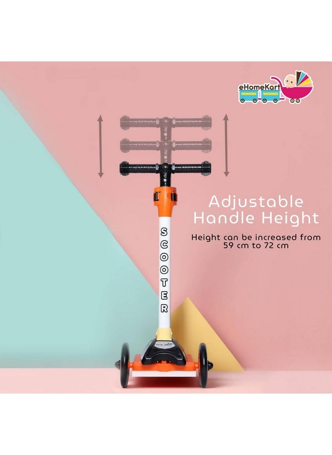 eHomeKart Kids Scooter - Three Wheel Kick Scooters for Boys and Girls with Adjustable Height and Rear Brake - 3 Wheels Skate for Age 2-4 Years (Orange)