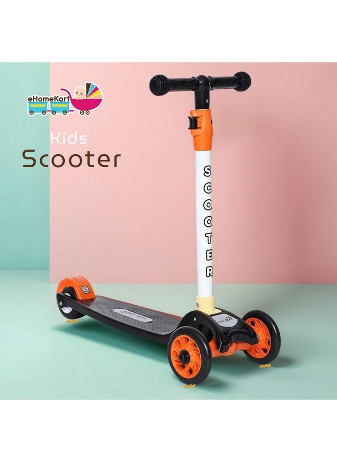 eHomeKart Kids Scooter - Three Wheel Kick Scooters for Boys and Girls with Adjustable Height and Rear Brake - 3 Wheels Skate for Age 2-4 Years (Orange)