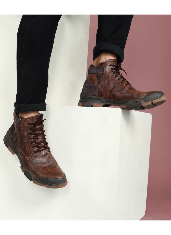 URI Genuine Leather Tan Casual Boots For Mens: Size UK 10