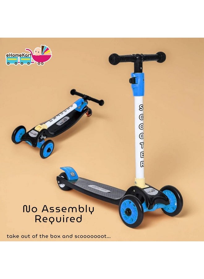 eHomeKart Kids Scooter - Three Wheel Kick Scooters for Boys and Girls with Adjustable Height and Rear Brake - 3 Wheels Skate for Age 2-4 Years (Blue)