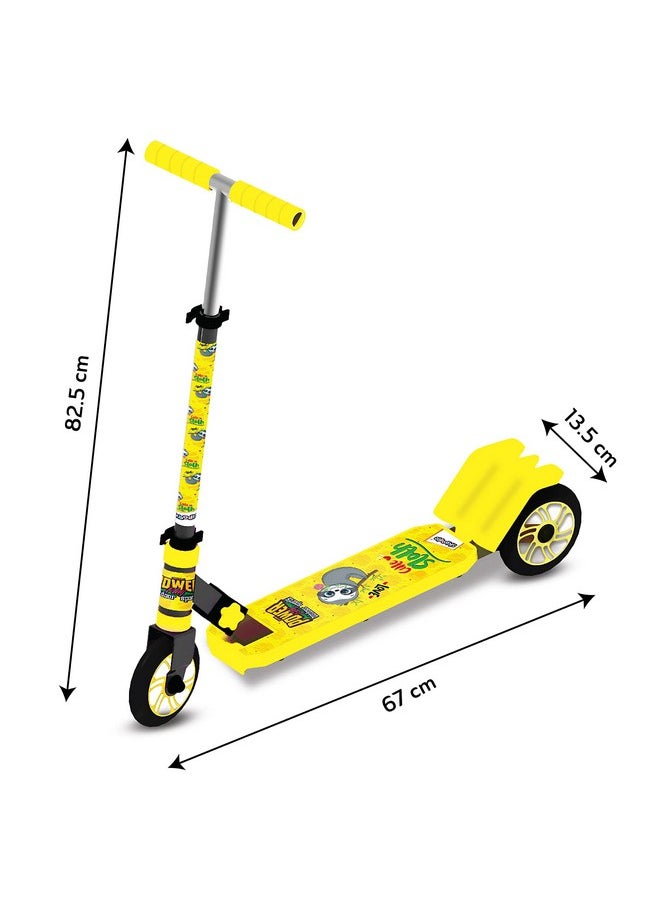 Skoodle PowerPlay Jungle Friends - Cute Sloth 3 Wheel Kick Scooter (Yellow)