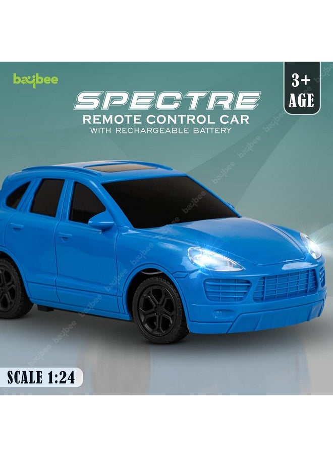 BAYBEE Spectre 1:24 Scale Rechargeable Remote Control Car for Kids, Stunt RC Cars with Full Function, 2.4G Remote | Racing Remote Cars | Remote Control Car Toys for Kids 5+Years Boys Girls (Blue)