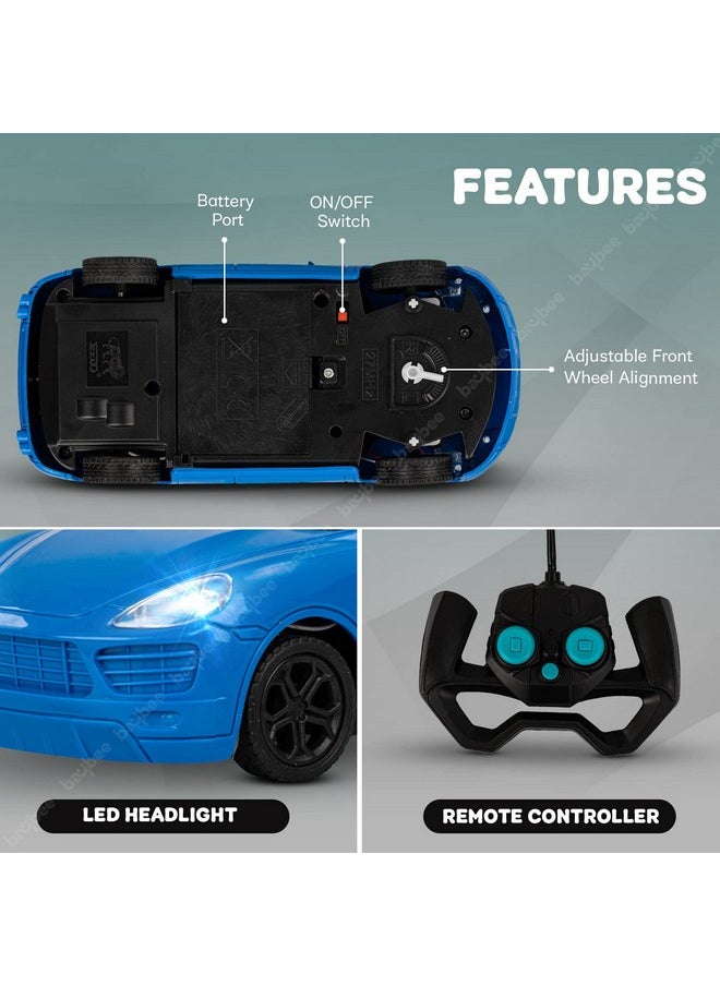 BAYBEE Spectre 1:24 Scale Rechargeable Remote Control Car for Kids, Stunt RC Cars with Full Function, 2.4G Remote | Racing Remote Cars | Remote Control Car Toys for Kids 5+Years Boys Girls (Blue)