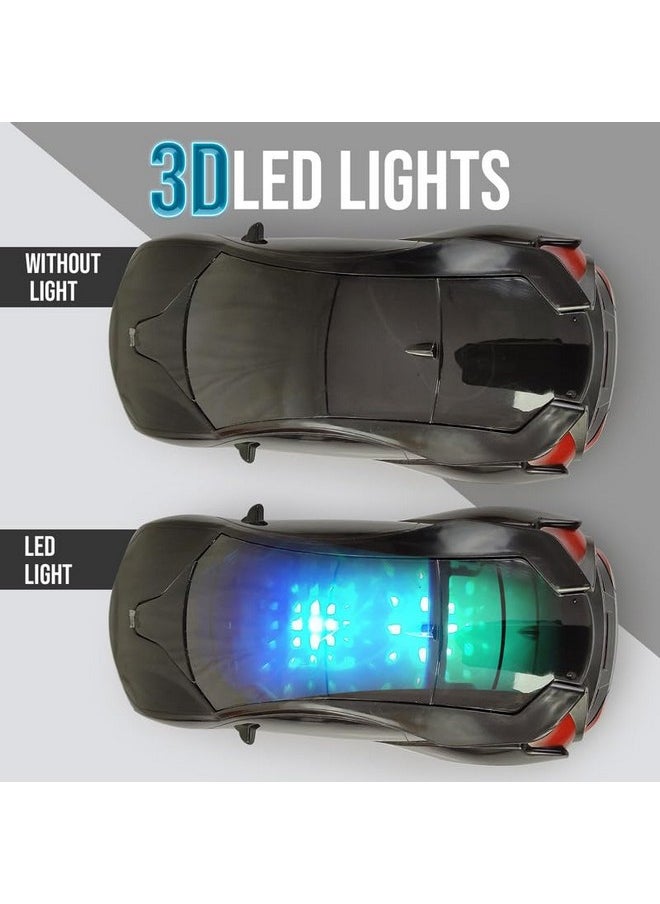 NHR Chargeable 3D Remote Control Lighting Famous Car for Kids, Stylish Car, Remote Control Car for 5 to 10 Years Kids, Birthday Gift for Kids, Remote Waali Gaadi (Black)