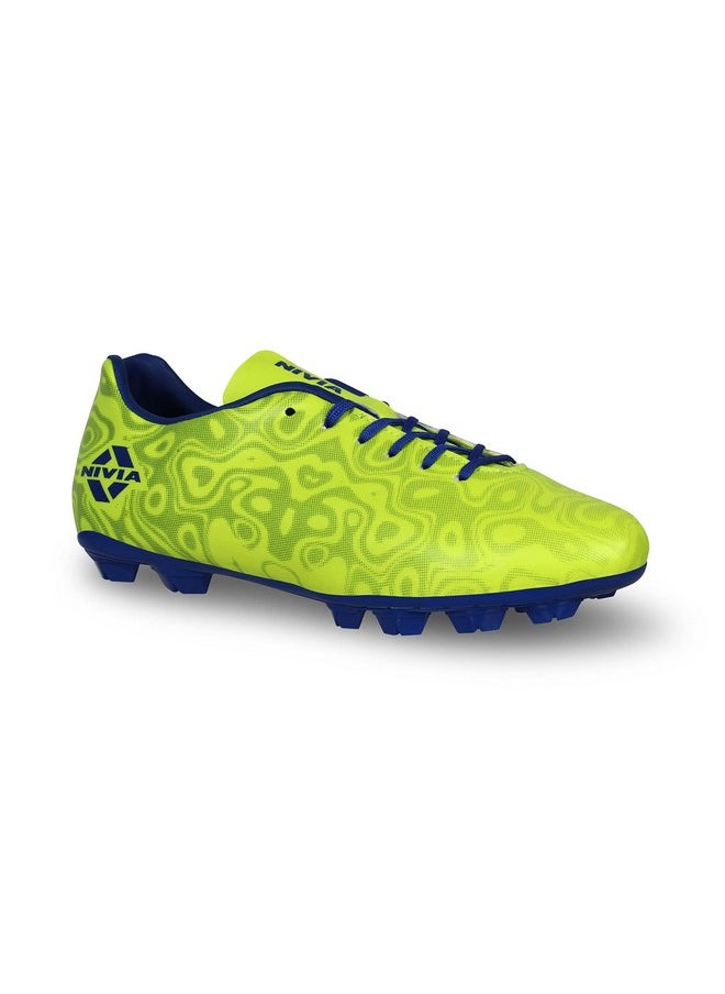 Nivia Carbonite 5.0 Football Shoes for Men/Sports and Athletic Footwear with PVC Synthetic Leather Upper/Comfortable Football Shoes (Sulphur Green) UK - 8
