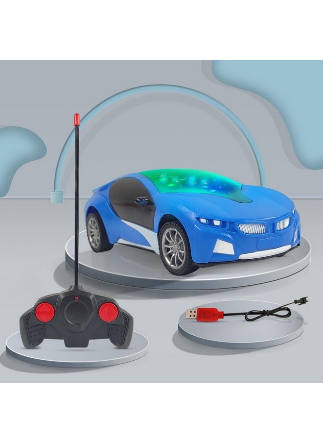 NHR Remote Control Car Chargeable 3D Remote Control, Lighting Famous Car Remote Car for Kids, 4 Function Racing Car (3+ Years, Blue)