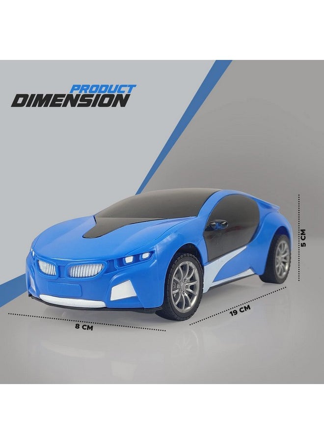 NHR Remote Control Car Chargeable 3D Remote Control, Lighting Famous Car Remote Car for Kids, 4 Function Racing Car (3+ Years, Blue)