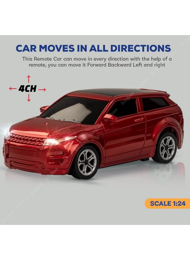 BAYBEE Metallic Roster 1:24 Scale Rechargeable Remote Control Car for Kids, Stunt RC Cars with Full Function, 2.4G Remote| Racing Remote Cars | Remote Control Car Toys for Kids 5+Years (Red)