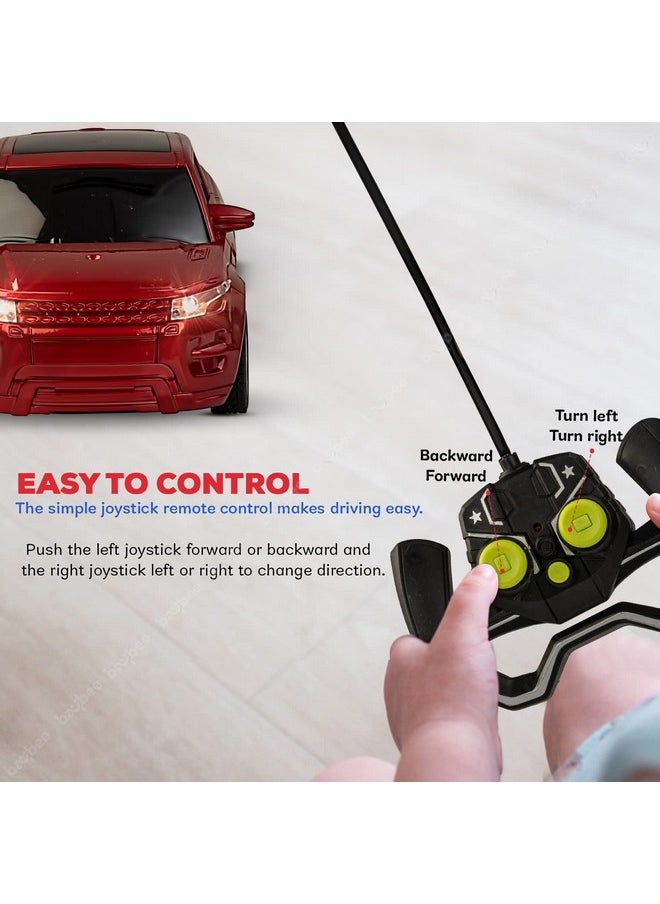 BAYBEE Metallic Roster 1:24 Scale Rechargeable Remote Control Car for Kids, Stunt RC Cars with Full Function, 2.4G Remote| Racing Remote Cars | Remote Control Car Toys for Kids 5+Years (Red)