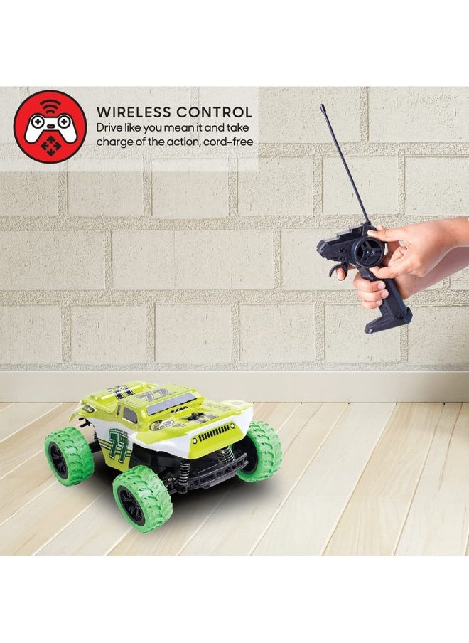 Sharper Image Monster Baja Truck Wireless Remote Controlled Car 360° Rotating High Speed Off Road Top Brand in USA Green Color Rc Car for Kids 6 Yrs+Birthday Gift Outdoor All Terrain Made in India