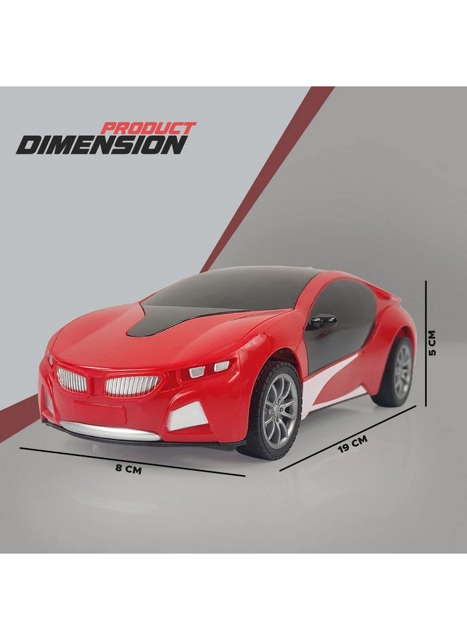 NHR Remote Control Car Chargeable, 3D Remote Control, Lighting Famous Car Remote, Car for Kids 4 Function Racing Car 3+ Years, (Red)