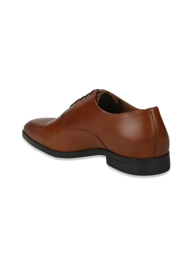 Louis Philippe Men Formal Brown Leather Oxford