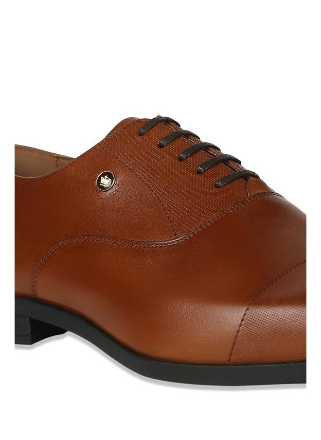 Louis Philippe Men Formal Brown Leather Oxford
