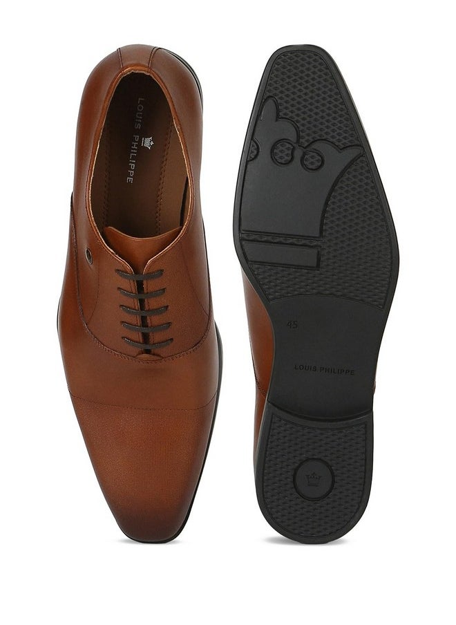 Louis Philippe Men Formal Brown Leather Oxford