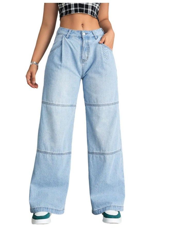 KOTTY Women's Jean Straight Fit Clean Look Stretchable Jeans(Blue,28)