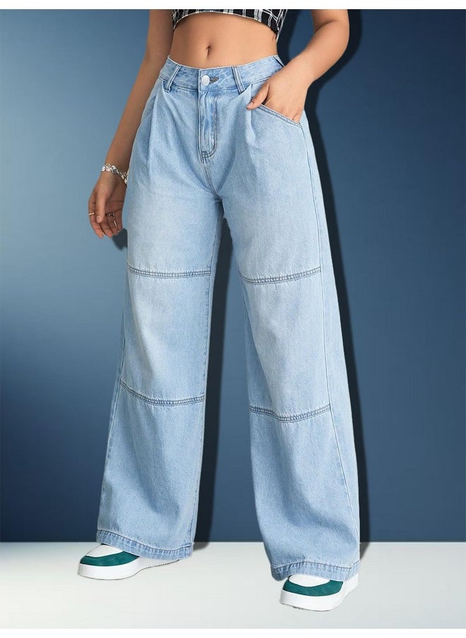 KOTTY Women's Jean Straight Fit Clean Look Stretchable Jeans(Blue,28)