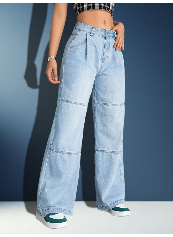 KOTTY Women's Jean Straight Fit Clean Look Stretchable Jeans(Blue,28)