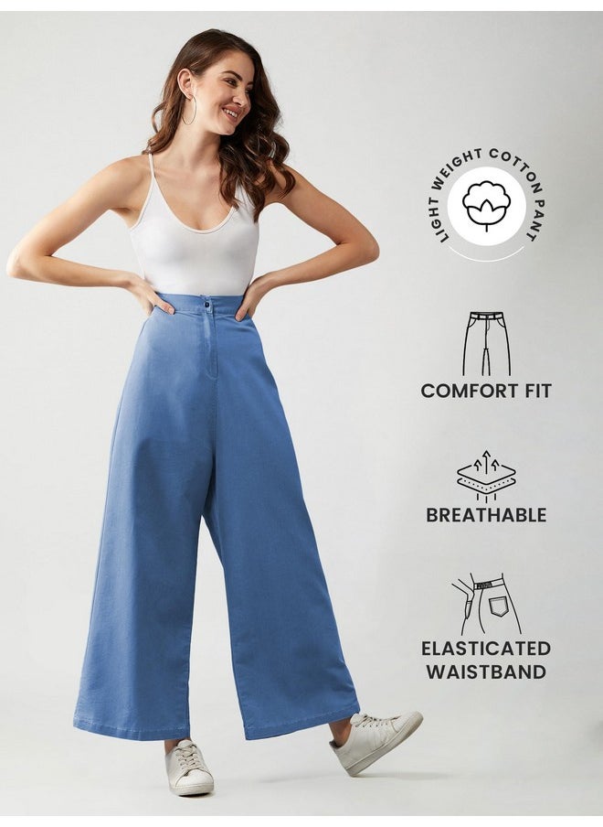 Miss Chase Women's Denim Flared Pants(MCAW18DEN07-03-115-28,Blue,28)