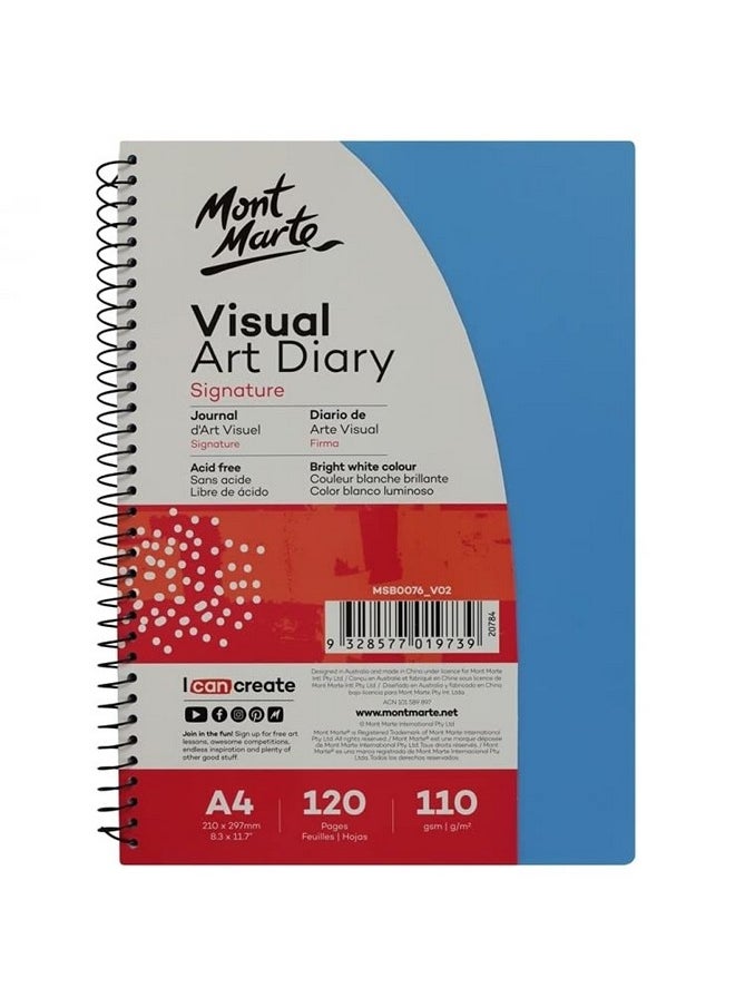 Mont Marte Visual Art Diary 120 Pages 110gsm (Coloured Cover May Be Vary) (A4)