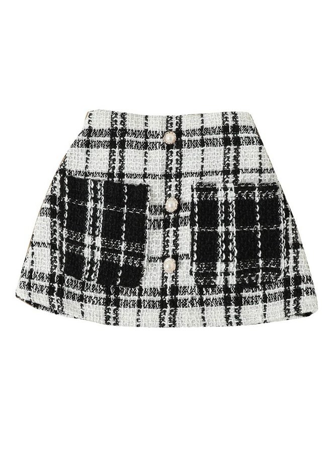 Hopscotch Girls Graphic Print BlouseSkirt Set In Black Color for Ages 3-4 Years