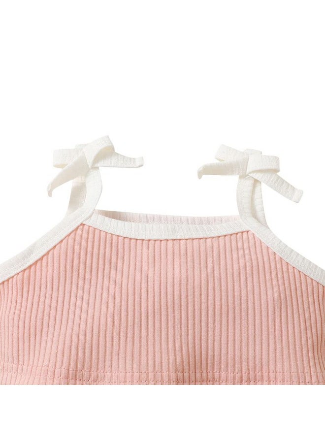 Hopscotch Girls Solid T-Shirt Shorts with Headband In Pink Color for Ages 9-12 Months