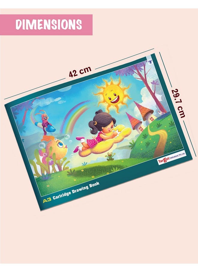 A3 Drawing Book for Artists, Kids | A3 Sketch Book| 34 White Blank Plain Pages | Soft Bound | 42 x 29.7 cm| Sketching, Colouring, Painting | Pack of 6