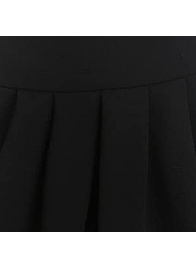 Hopscotch Girls Solid Sleeveless Party Dress in Black Color for Ages 4-5 Years