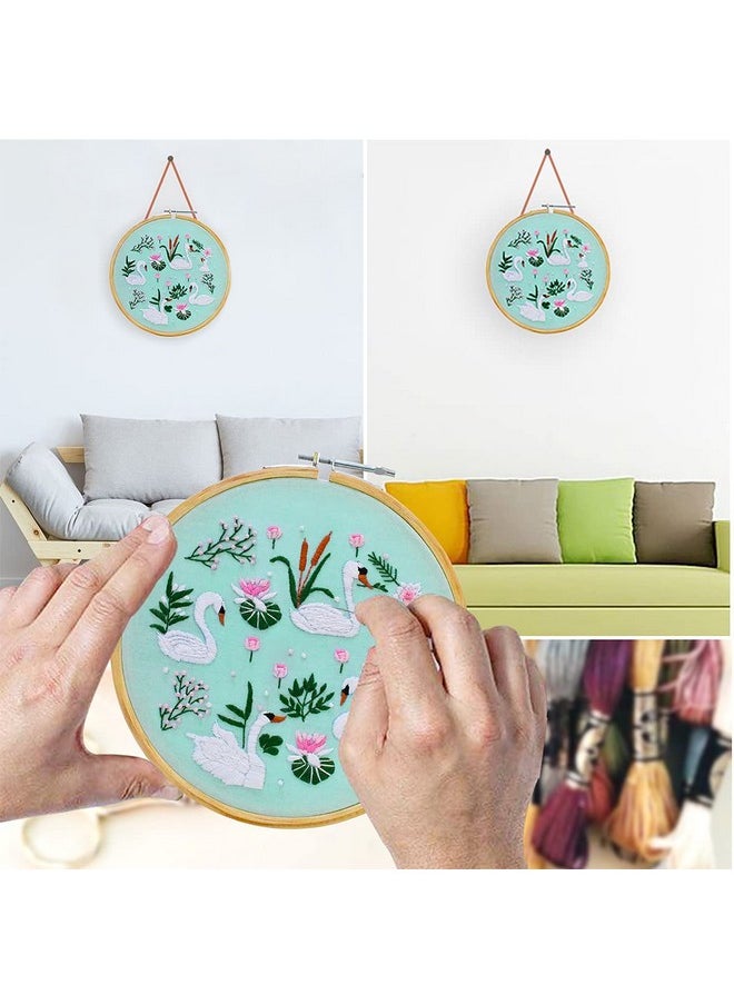 Embroiderymaterial Cotton Embroidery Kit For Beginners Printed Photo & Written Instruction Manual Cross-Stitch Tutorial Kit, Multicolor