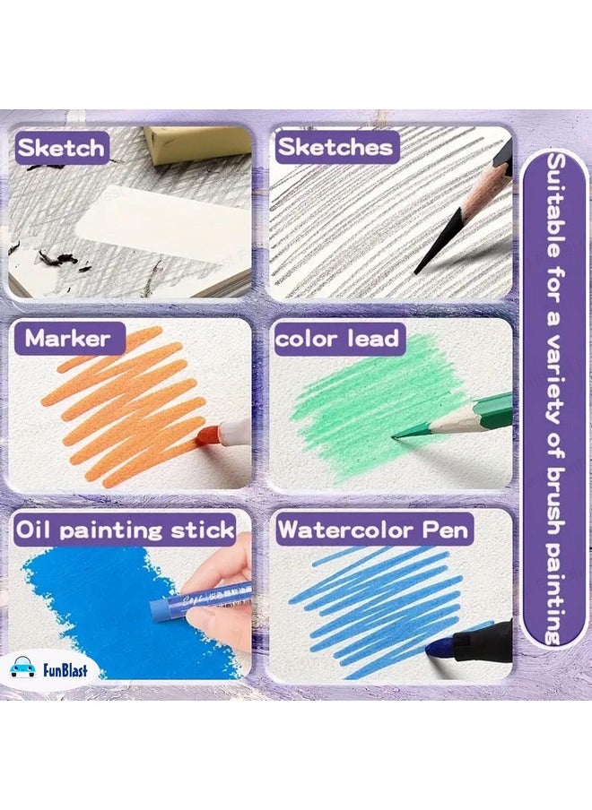 FunBlast Sketching Book for Artist, A3 Thickened Sketchpad for Artist, Students Hand-Painted Colored Lead Picture Album Sketch Book for Painting, Drawing, Art & Craft Work (60 Sheets) (Sea Green)