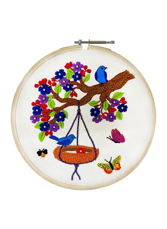 Embroiderymaterial Embroidery Kit Bird Nest Design Digital Printed & Written Instructions All Material