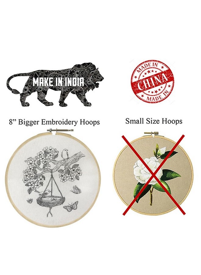 Embroiderymaterial Embroidery Kit Bird Nest Design Digital Printed & Written Instructions All Material