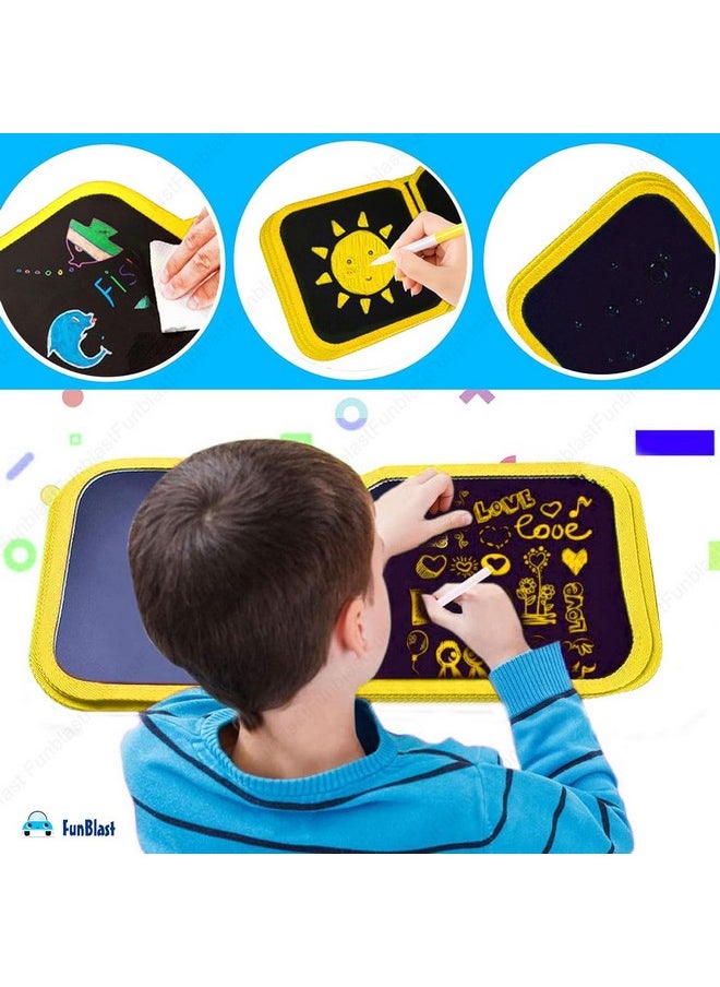 FunBlast Erasable Doodle Slate Painting Kit for Kids, Drawing Book with Wet Wipes & Colors for Kids, Colouring Doodle Slate for Kids, Erasable Doodle Book (Random Print)