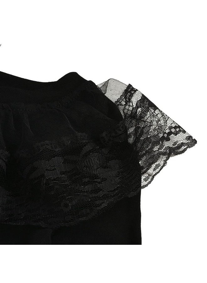 Hopscotch Girls Plaid Print Slim Fit BlouseSkirt Set In Black Color for Ages 5-6 Years