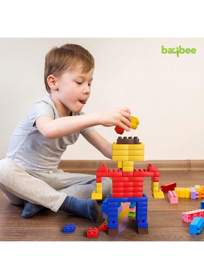 BAYBEE 120 Pcs Bricks Building Blocks for Kids | Creative Building Construction Learning Educational Toys for Children | Puzzle Block Games Toy | DIY Building Block Toys for Kids Boy Girls