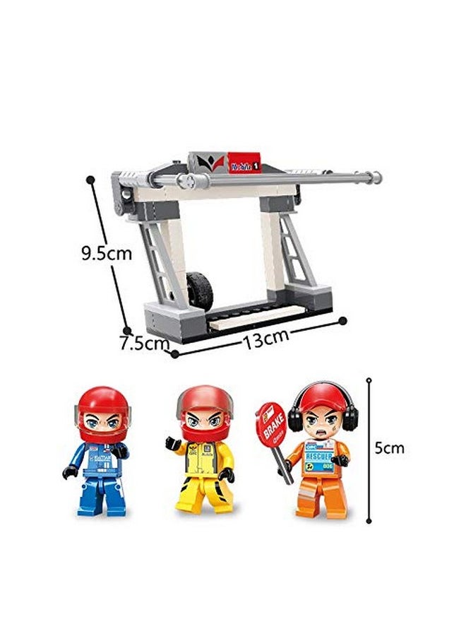 Qman Minecity Cars Pit Stop Puzzle Toy Set | Building Blocks | Emergency Maintenance Vehicle Blocks with Three Mini Figures for Kids 6-12 Years - (423 Pcs) Multicolor