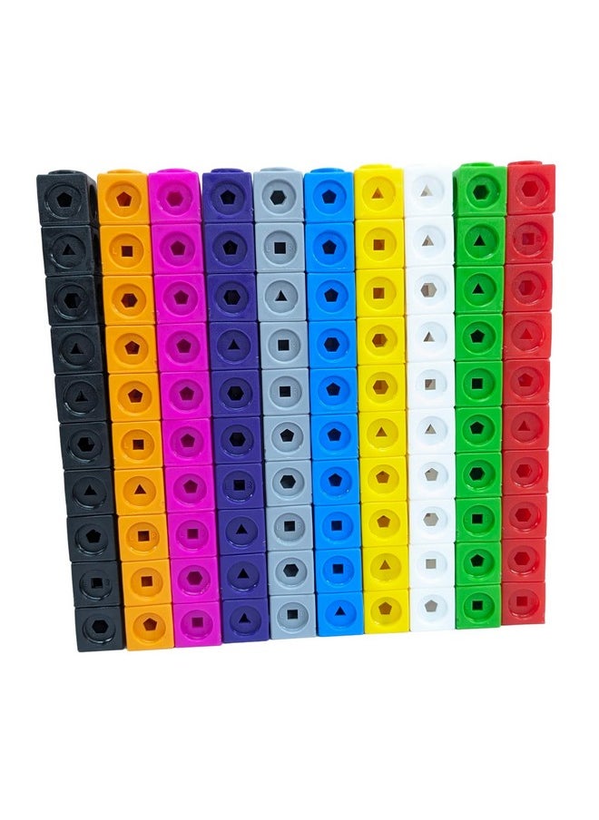 StepsToDo Pack 100 Maths Cubes in 5 Colours. Math Teaching Aid. 2CM Size. Interlocking Counting Cubes. Linking Cubes. Snap Cubes. with Activity Booklet
