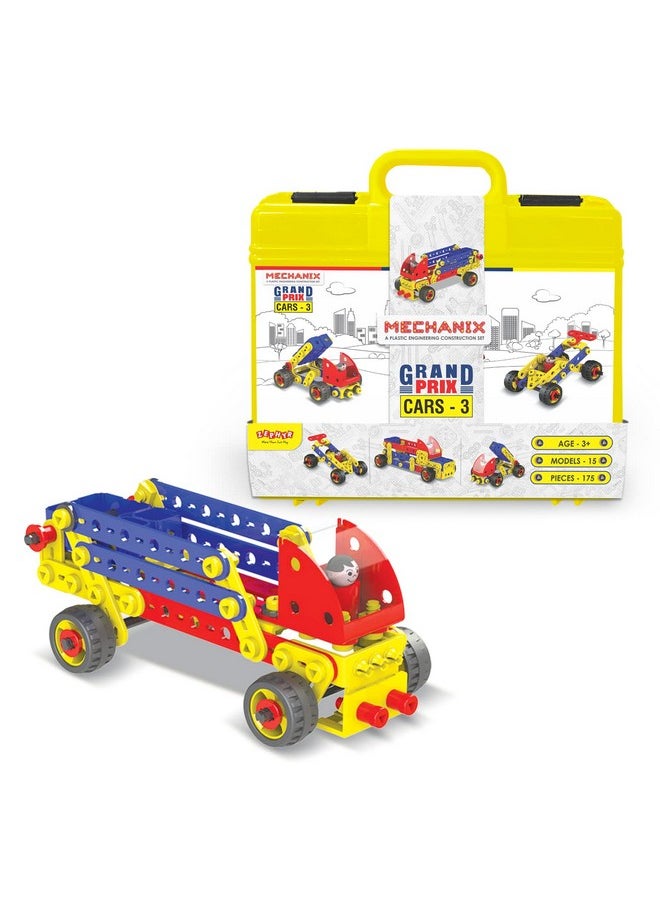 Plastic Mechanix Cars-3, STEAM Educational Toy, Building and Construction Set for Boys And Girls Age 7 yrs+