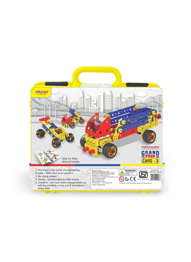 Plastic Mechanix Cars-3, STEAM Educational Toy, Building and Construction Set for Boys And Girls Age 7 yrs+