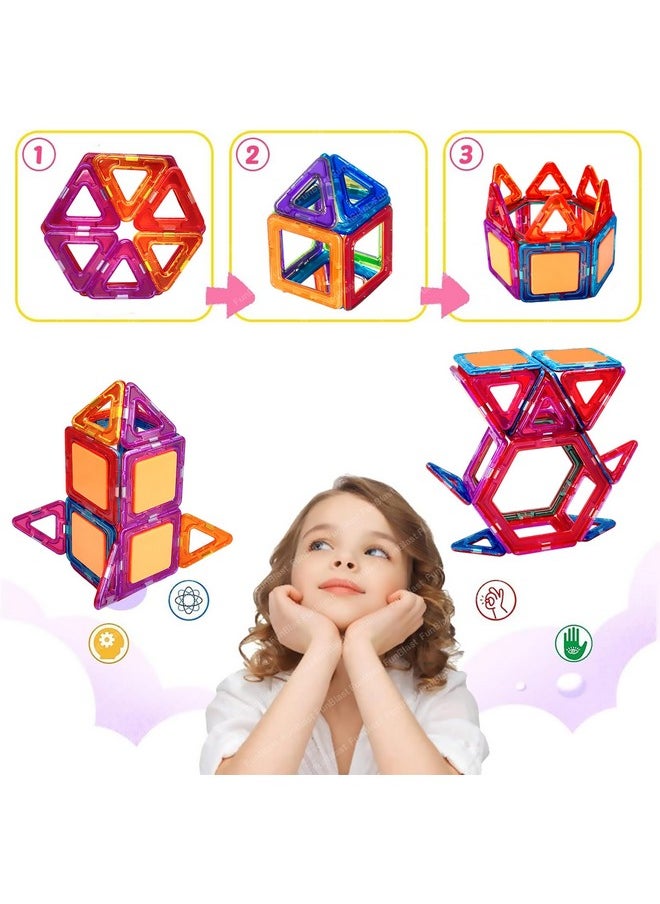 FunBlast Magnet Building Blocks for Kids, Magnetic Blocks for Kids Toys for 3+ Yrs Old Boys Girls, DIY Educational STEM Toy for 3+ Years Kids, Learning and Construction Toys (24 Pcs)