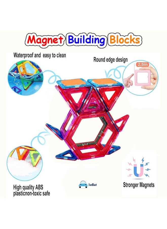 FunBlast Magnet Building Blocks for Kids, Magnetic Blocks for Kids Toys for 3+ Yrs Old Boys Girls, DIY Educational STEM Toy for 3+ Years Kids, Learning and Construction Toys (24 Pcs)