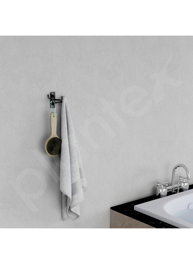 Plantex Flexible 4 Pin Stainless Steel Wall Hooks/Robe Hooks for Bathroom/Wall Hooks for Hanging Strong/Cloth Hanger - (Glossy Black)