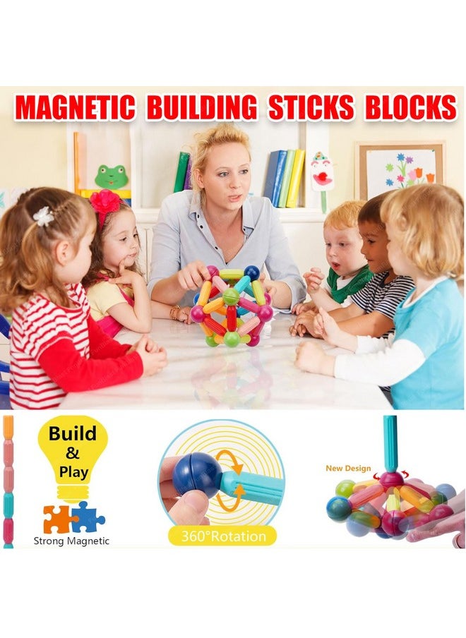 FunBlast Magnetic Sticks Building Blocks for Kids - 25 Pcs Puzzle Games for Kids, DIY STEM Toys for Kids, Building & Construction Toys, Brain Game Toys for 3+ Year Old Kids Boys, Girls (25 Pcs)