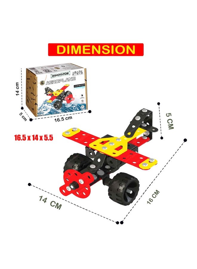 FunBlast Aeroplane Blocks for Kids - 93 Pcs Building and Assembling Block Brick Educational STEM Toys, DIY Puzzle Blocks Bricks Toys for 3+Years Kids