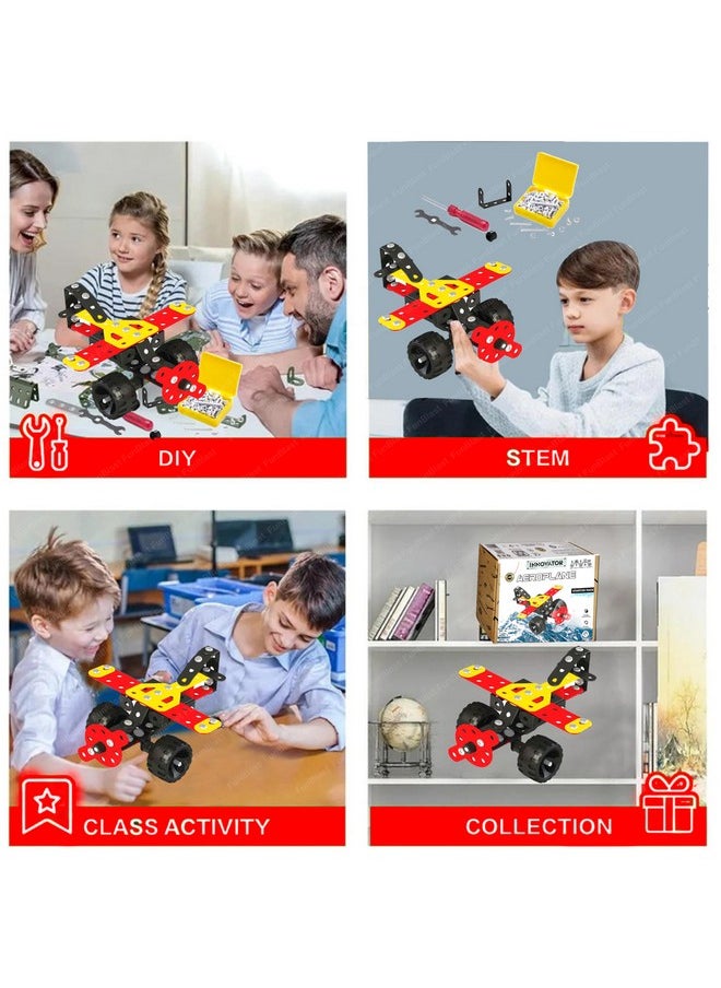 FunBlast Aeroplane Blocks for Kids - 93 Pcs Building and Assembling Block Brick Educational STEM Toys, DIY Puzzle Blocks Bricks Toys for 3+Years Kids