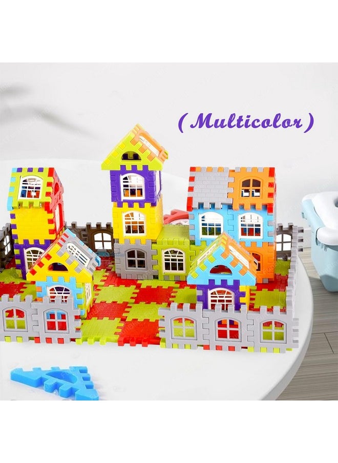 FunBlast Building Blocks for Kids, (72 Pieces Blocks) House Building Blocks with Windows, Block Game for Kids (Multicolor) (House Block)
